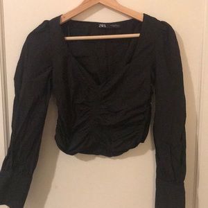 black zara blouse